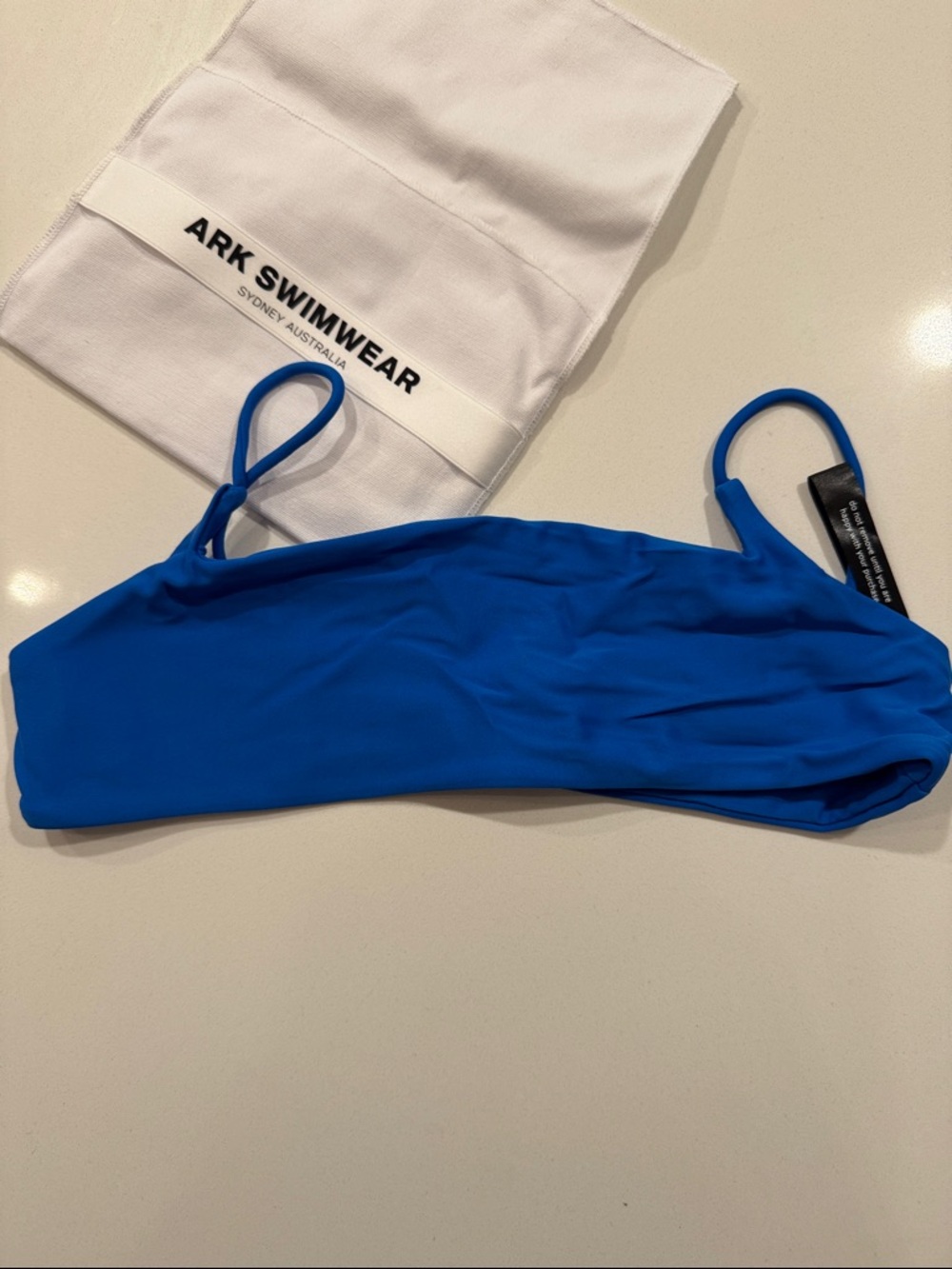 NWT Ark Swimwear Royal Blue Square Crop Bikini Top